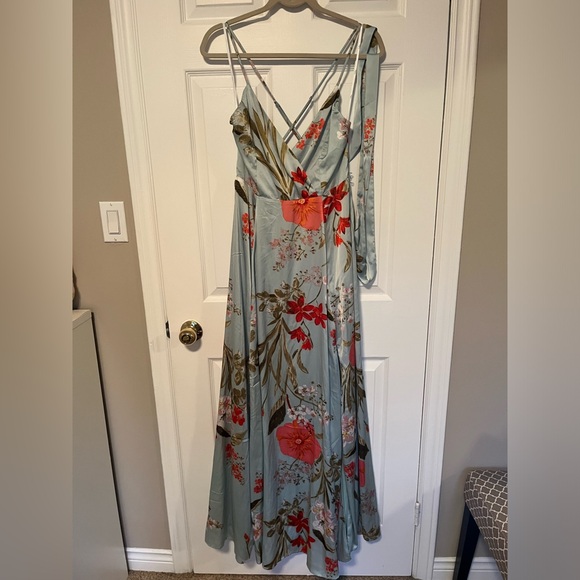 Lulus Flora Satin Print Dress - Picture 3 of 7